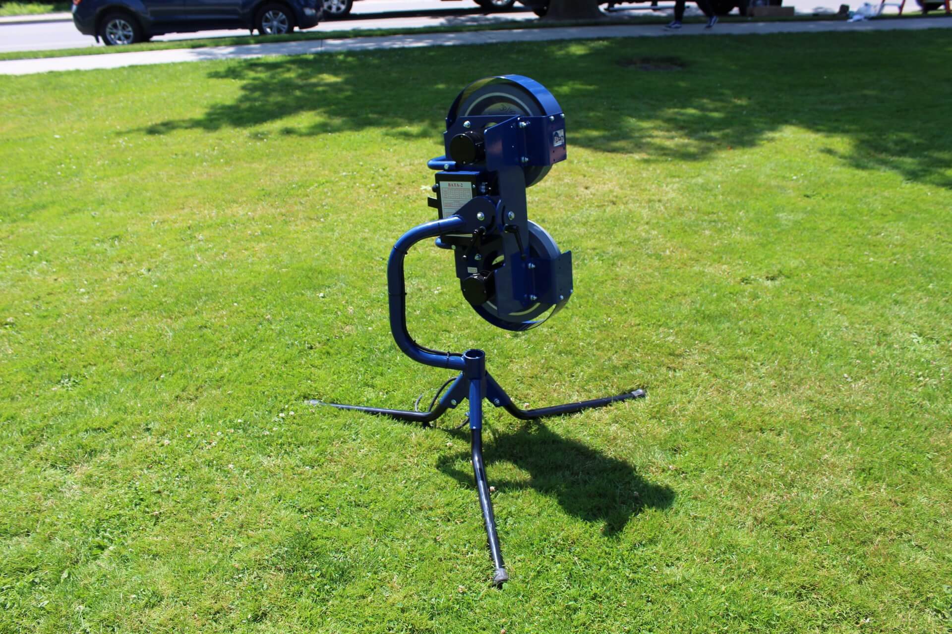 Bata 2 pitching machine in softball position