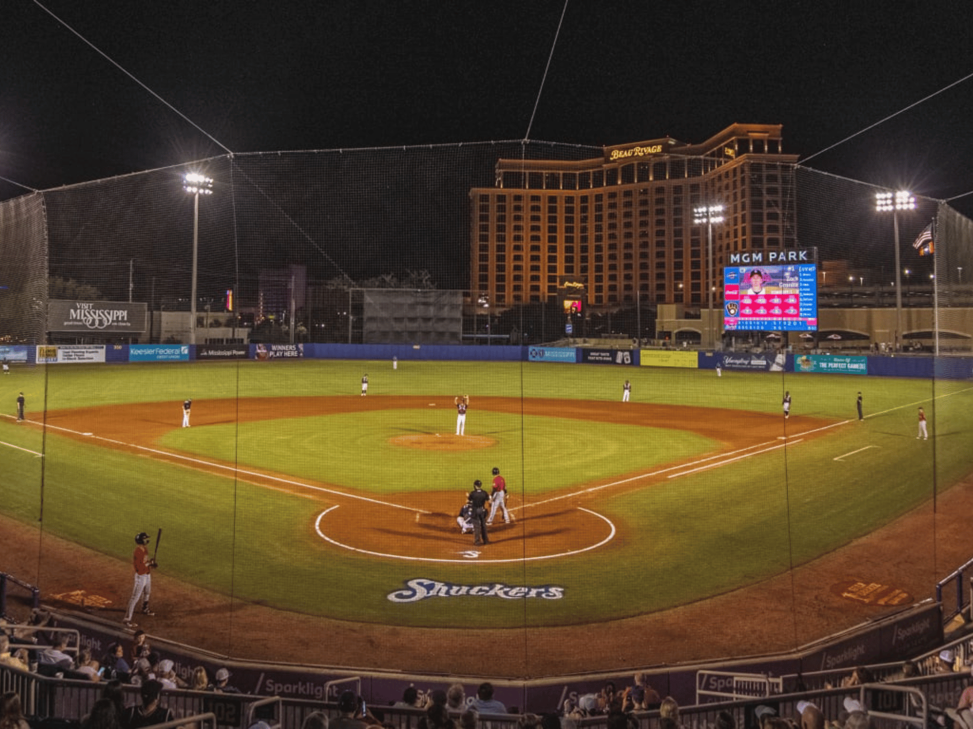 Backstop Netting for the Shuckers Baseball team at the MGM Park