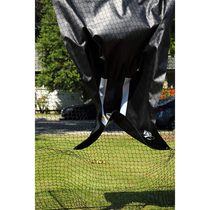 5ft x 7ft Vinyl Backdrop being hit with a baseball