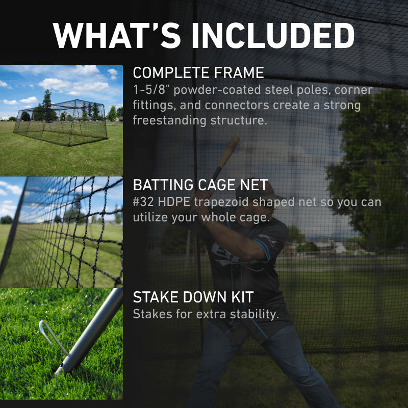 Freestanding Trapezoid Batting Cage (Complete)
