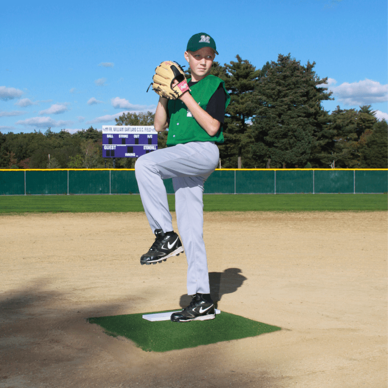 Boy pitching off of the ProMound Training Mound