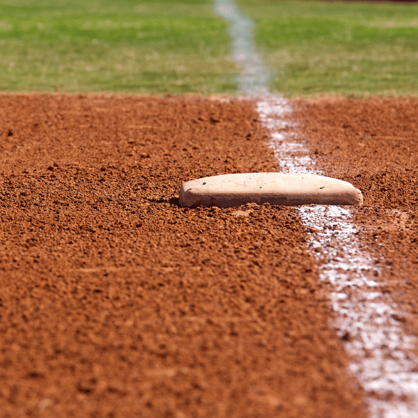 1st base on baseball in field