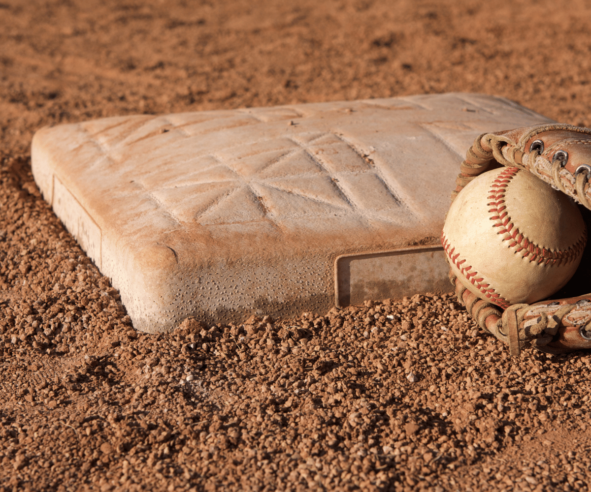 Baseball In field Base with baseball 