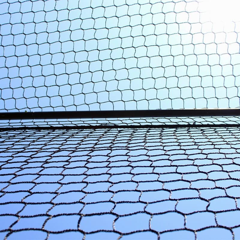 Close up of #32 HDPE Net meshes with blue skies