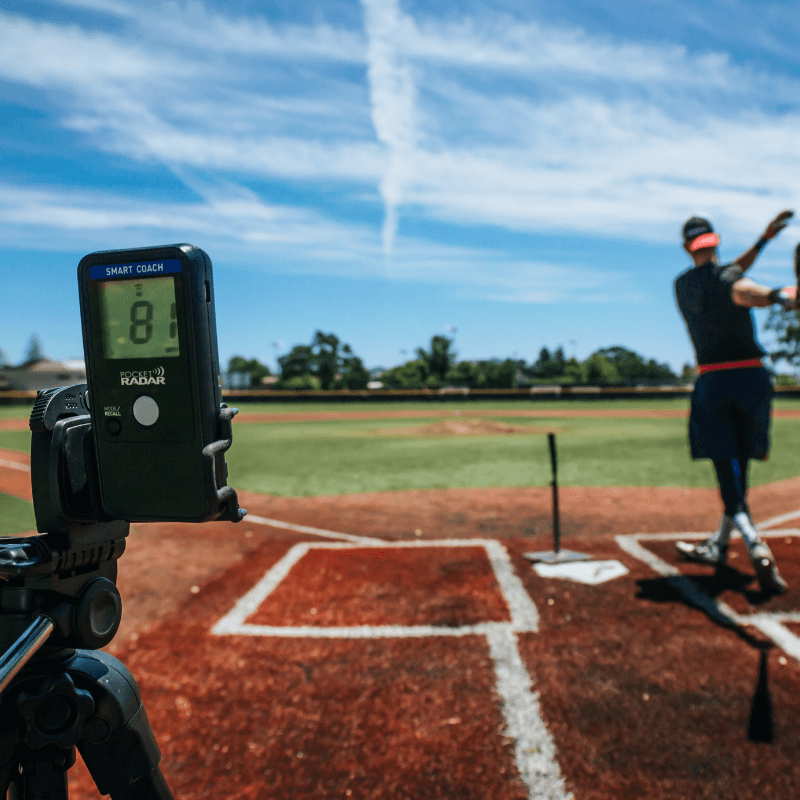 Pocket Radar Smart Coach tracking batter hitting baseballs