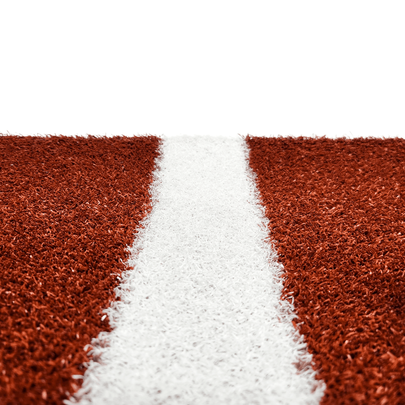 Deluxe Batter's Box Mat close up clay and white