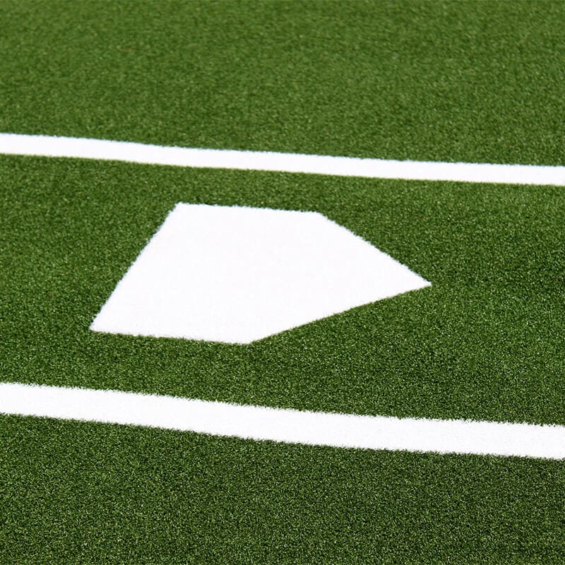 Deluxe Batter's Box Mat close up green and white home plate