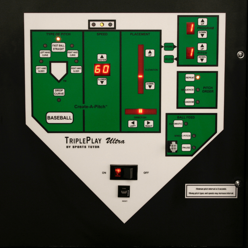 Ultimate Home Plate Pitching Machine control panel