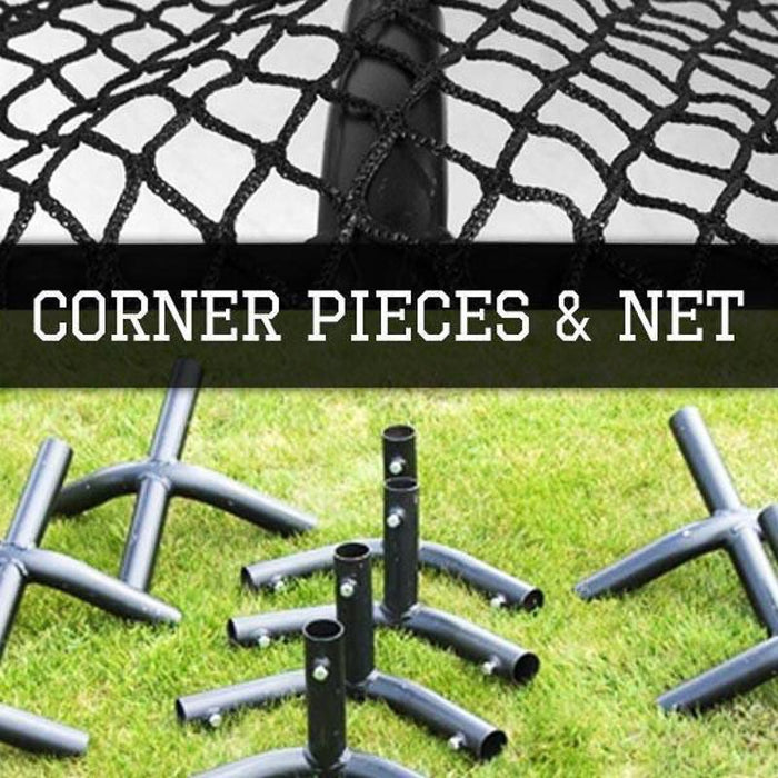 Freestanding Trapezoid Batting Cage Corner Connectors & Net 35'