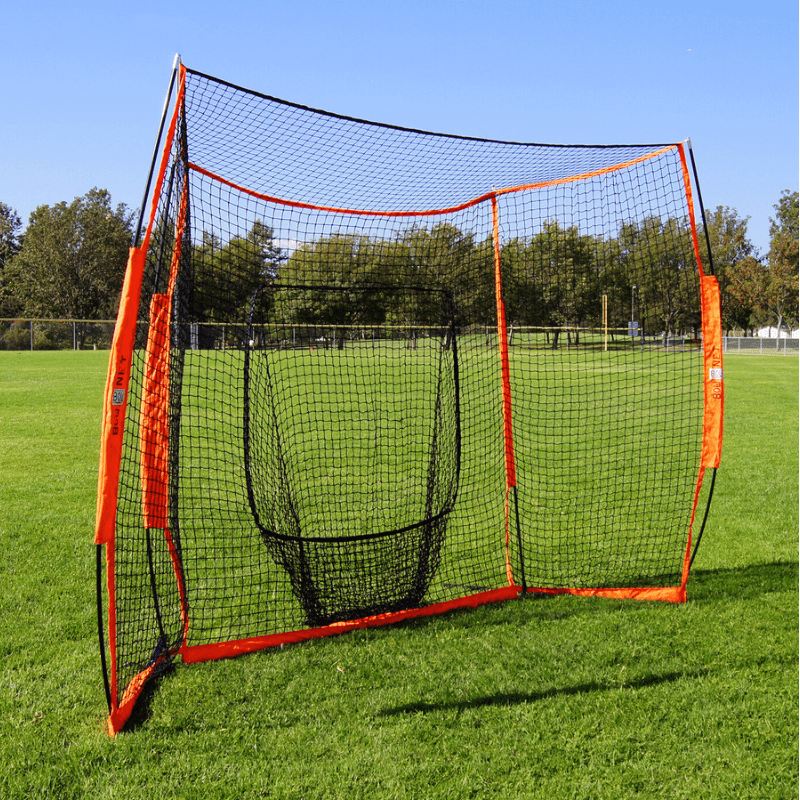 Bownet Portable Hitting station in park with green grass