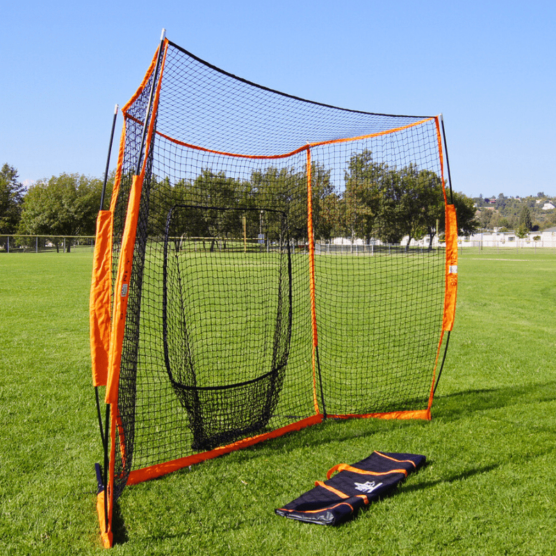 Bownet Portable Hitting Station in park with green grass